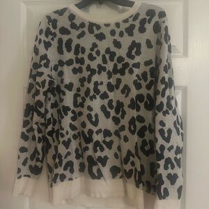 Kim Rogers Leopard Print Sweater - Black and Cream